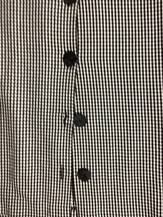 Zara Black and White Gingham Midi Skirt with Asymmetric Button Placket Euro XL - Picture 9 of 10